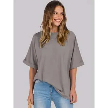 ANRABESS Womens Tops Oversized T Shirts Short Sleeve Crewneck Summer Casual Loose Basic Tee Shirt 20...