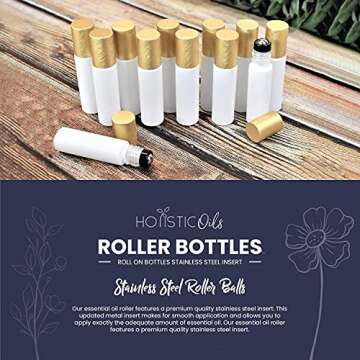 Elegant 10ml Essential Oil Roller Bottles – 12 Pack