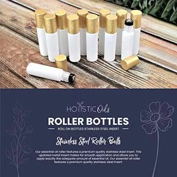 Elegant 10ml Essential Oil Roller Bottles – 12 Pack