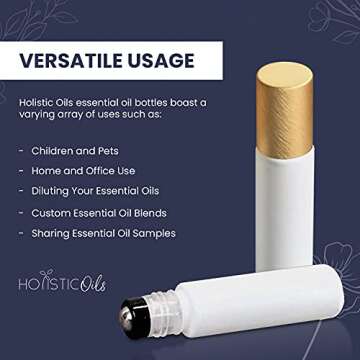 Elegant 10ml Essential Oil Roller Bottles – 12 Pack