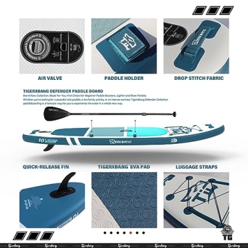 TIGERXBANG Inflatable Paddle Board for All Water Adventures