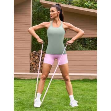 ATTRACO Women Workout Tank Tops Yoga Tops Sleeveless Running Shirts Basic Athletic Top Light Green