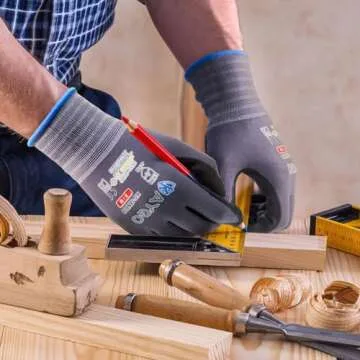 KAYGO Safety Work Gloves MicroFoam Nitrile Coated, 3 Pairs KG18NB,Seamless Knit Nylon Glove for Men and Women, Ideal for Automotive,Warehouse,Construction (Medium,Gray)