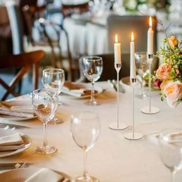 AUMAYCO French Gold Candle Holders Set of 6, Metal Taper Candle Holders, Gold Candlestick Holders, Fits 3/4 inch Thick Candle&Led Candles, for Table Centerpiece, Mantels, Weddings, Dining, Party