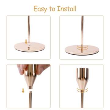 AUMAYCO French Gold Candle Holders Set of 6, Metal Taper Candle Holders, Gold Candlestick Holders, Fits 3/4 inch Thick Candle&Led Candles, for Table Centerpiece, Mantels, Weddings, Dining, Party