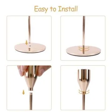 AUMAYCO French Gold Candle Holders Set of 6, Metal Taper Candle Holders, Gold Candlestick Holders, Fits 3/4 inch Thick Candle&Led Candles, for Table Centerpiece, Mantels, Weddings, Dining, Party