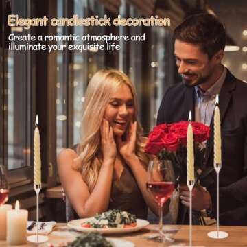 AUMAYCO French Gold Candle Holders Set of 6, Metal Taper Candle Holders, Gold Candlestick Holders, Fits 3/4 inch Thick Candle&Led Candles, for Table Centerpiece, Mantels, Weddings, Dining, Party