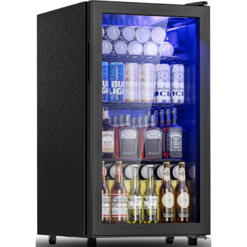 Tehanld Beverage Refrigerator Cooler - 128 Can Drink Beer Fridge, Wine Soda Cooler, Mini Fridge Glas...