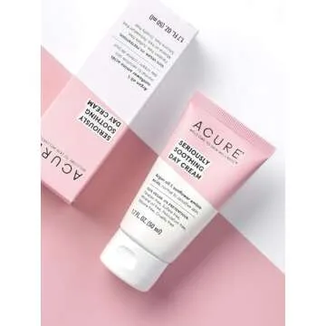 Acure Seriously Soothing Day Cream - Daily Hydrating Facial Cream - Moisturizer for Dry to Sensitive Skin from Argan Oil & Sunflower Amino Acids with Organic Chamomile - Vegan, Unscented - 1.7 Fl Oz