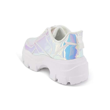 LUCKY STEP Chunky Platform Reflective Sneakers for Women