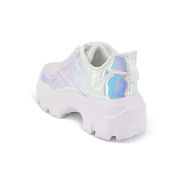 LUCKY STEP Chunky Platform Reflective Sneakers for Women