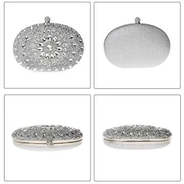 Stylish COAIMANEY Sparkly Rhinestone Evening Handbag