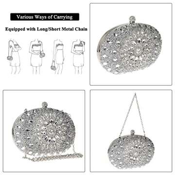 Stylish COAIMANEY Sparkly Rhinestone Evening Handbag