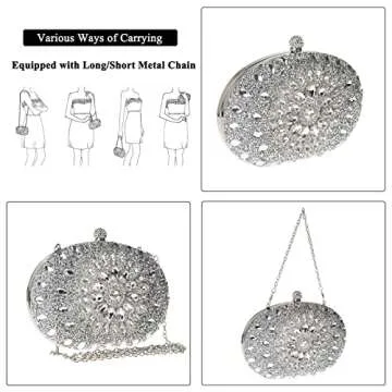 Stylish COAIMANEY Sparkly Rhinestone Evening Handbag