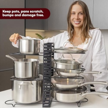 GeekDigg Adjustable Kitchen Pot Rack - Organizer for All Spaces