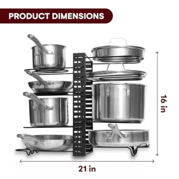 GeekDigg Adjustable Kitchen Pot Rack - Organizer for All Spaces