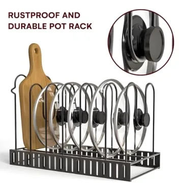 GeekDigg Adjustable Kitchen Pot Rack - Organizer for All Spaces