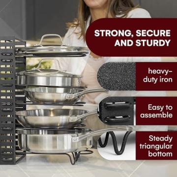 GeekDigg Adjustable Kitchen Pot Rack - Organizer for All Spaces