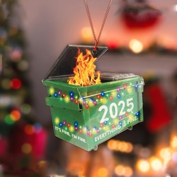 Dumpster Fire Christmas Ornaments 2025, Funny Holiday Decoration, Hanging Ornament, Dumpster Fire Gi...