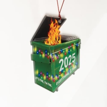 Funny Dumpster Fire Ornament 2025 for Unique Holiday Decor