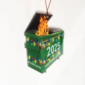 Funny Dumpster Fire Ornament 2025 for Unique Holiday Decor