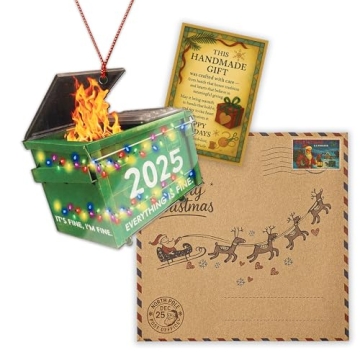 Funny Dumpster Fire Ornament 2025 for Unique Holiday Decor