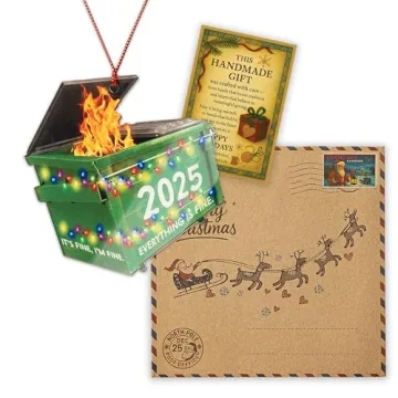 Funny Dumpster Fire Ornament 2025 for Unique Holiday Decor