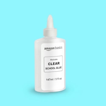 Amazon Basics Washable School Glue 5 fl.oz Clear Safe Non-toxic