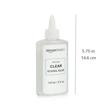 Amazon Basics Washable School Glue 5 fl.oz Clear Safe Non-toxic
