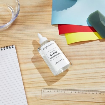 Amazon Basics Washable School Glue 5 fl.oz Clear Safe Non-toxic