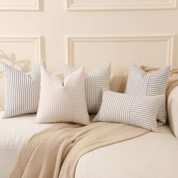 Hckot Farmhouse Throw Pillow Covers - Stylish Comfort in Any Space