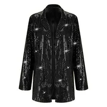 NSHYPOI Women’s Sequin Blazer for Parties and Events