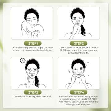 LANBENA 2.0 Blackhead Nose Plants Pore Strips(1.03 Oz), 60pcs Nose Strips for Blackhead Mask, Deep Cleansing Peel off Mask, Black Head Remover Mask