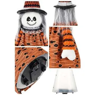 Spooky Lighted Witch Gnome for Halloween Decor