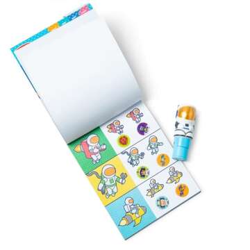 Melissa & Doug Sticker Wow!™ Astronaut Bundle: 24-Page Activity Pad, Sticker Stamper, Mini Activity Pad, 500 Stickers, Arts and Crafts Fidget Toy Collectible Character