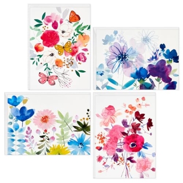 Hallmark Blank Cards Assortment with Envelopes - Charming Watercolor Design (48 Cards)