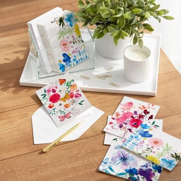Hallmark Assorted Painted Flower Notecards - 48 Count