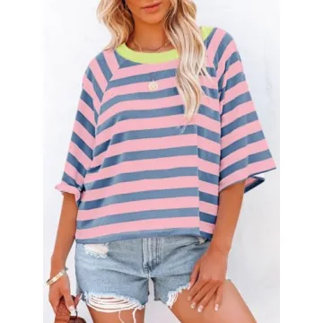 Dokotoo Summer Women's Tops: Trendy Oversized Crop Tees