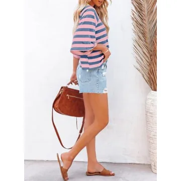 Dokotoo Summer Women's Tops: Trendy Oversized Crop Tees