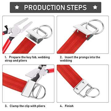 shynek Key Fob Hardware, Keychain Hardware Set Includes 40pcs Key Fob Hardware 1 Inch with Key Fob Hardware Pliers for Wristlet Keychain, Key Lanyard and Key Chain Making Hardware Supplies