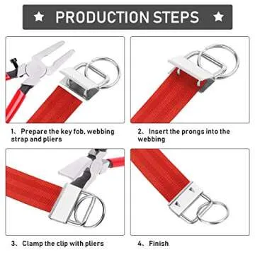 shynek Key Fob Hardware, Keychain Hardware Set Includes 40pcs Key Fob Hardware 1 Inch with Key Fob Hardware Pliers for Wristlet Keychain, Key Lanyard and Key Chain Making Hardware Supplies