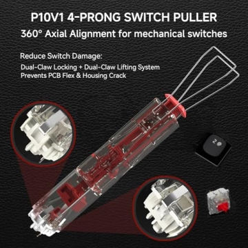 KEMOVE P10-V1 4-Claw Switch & Keycap Puller for Mechanical Gaming Keyboards - Ergonomic Pain-Free De...