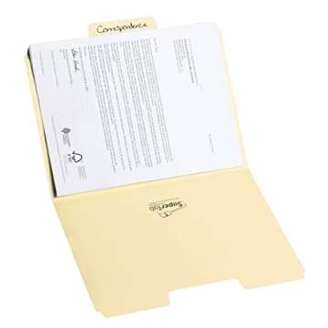 Smead SuperTab File Folder, Oversized 1/3-Cut Tab, Letter Size, Manila, 100 Per Box (10301)