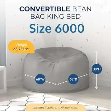 ULTIMATE SACK 6ft Bean Bag Chair, Oversize Bean Bag Chair for Adults, Comfy Chair Bean Bag Couch Lounge Sofa Loveseat Furniture | Ivory Fur