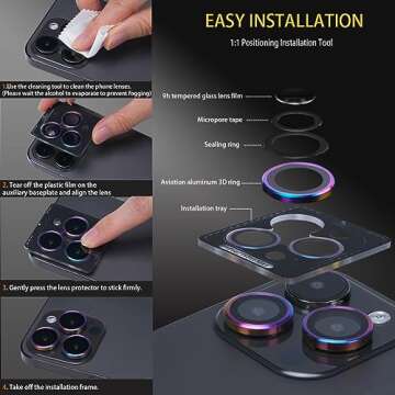 Rayorcon Camera Lens Protector for iPhone 15 Models