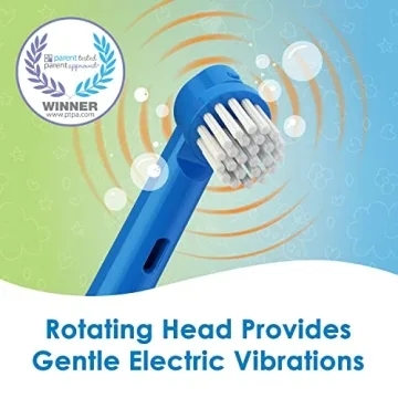 Brusheez Kids’ Electric Toothbrush Set - Safe & Effective for Ages 3+ - Parent Tested & Approved with Gentle Bristles, 2 Brush Heads, Rinse Cup, 2-Minute Timer, & Storage Base (Buddy The Bear)