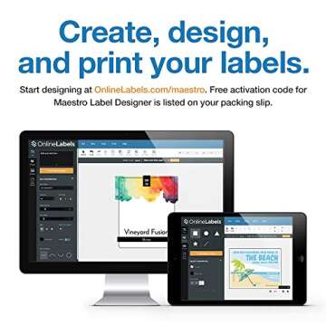 Removable Sticker Paper, White Matte, 100 Sheets, 8.5 x 11 Full Sheet Label, Inkjet or Laser Printer, Online Labels