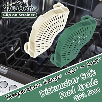 AUOON Silicone Clip-On Strainer for Quick Draining & Easy Storage