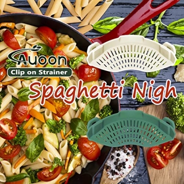 AUOON Silicone Clip-On Strainer for Quick Draining & Easy Storage