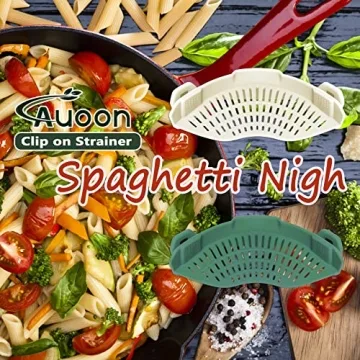 AUOON Silicone Clip-On Strainer for Quick Draining & Easy Storage